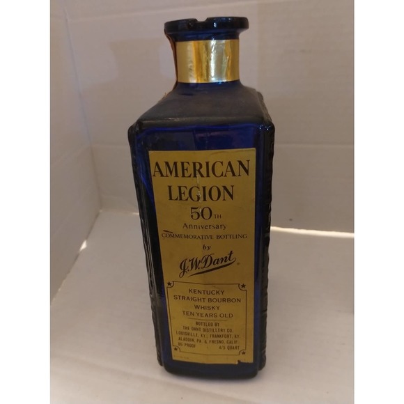 JW Dant American Legion 50th Anniversary 1969 Blue Decanter Empty Collectible - Picture 8 of 10